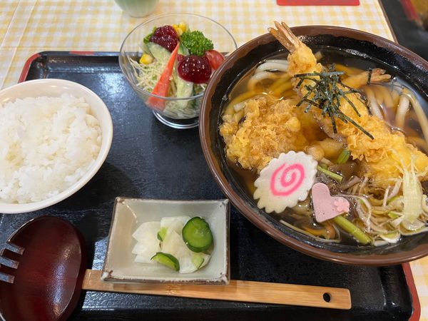 「天ぷらうどんセット」@和食のじょうやま ベルシャイン伊那店の写真