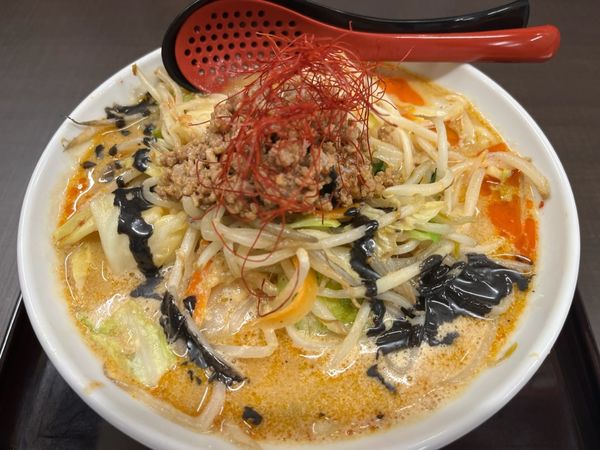 「野菜たっぷり坦々タンメン、大盛、野菜増し」@埼玉タンメン 山田太郎 越谷谷中町店の写真