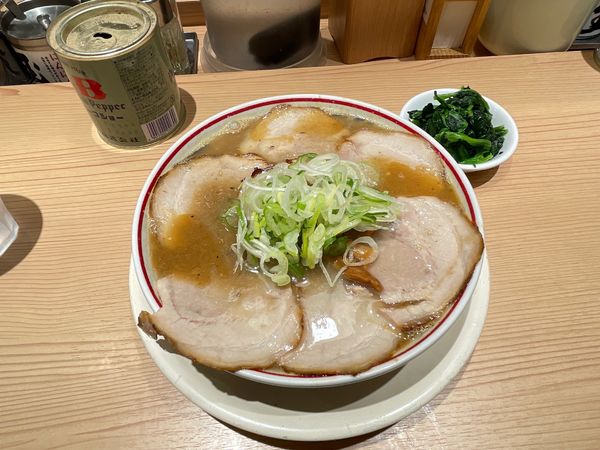 「チャーシュー濃厚とろりそば(ほうれん草トッピング)」@東京煮干し らーめん 玉 東京駅店の写真