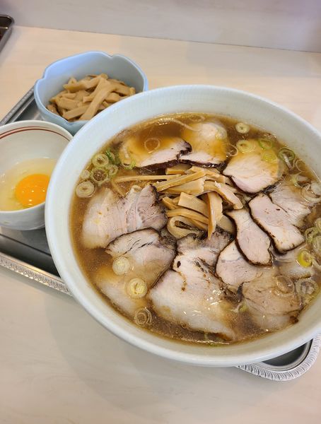 「チャーシューメン+メンマ+生玉子」@永福町大勝軒の写真