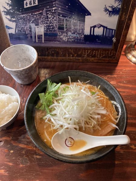 「海老茶色のみそネギらーめん」@らーめん一会の写真