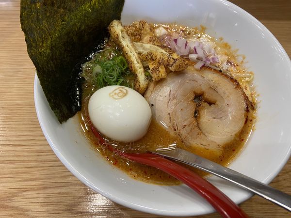 「ピリ辛芳醇味噌卵入り:1100円」@のだ麺 ~縁~の写真