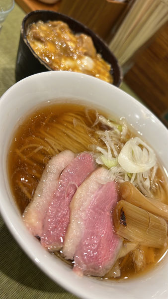 「鴨らーめん+小親子丼」@らーめん 鴨to葱の写真