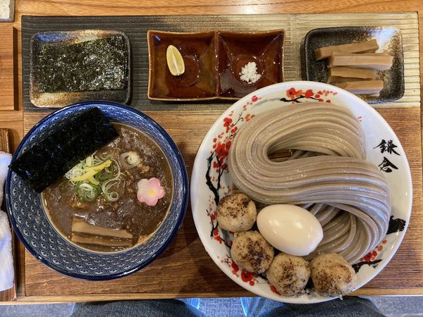 「濃厚豚骨魚介つけ麺   大　トッピング全部載せ」@中華蕎麦 沙羅善の写真