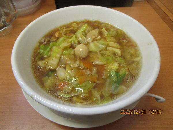 「五目あんかけラーメンと餃子３個セット 790円」@日高屋 竹ノ塚西口店の写真