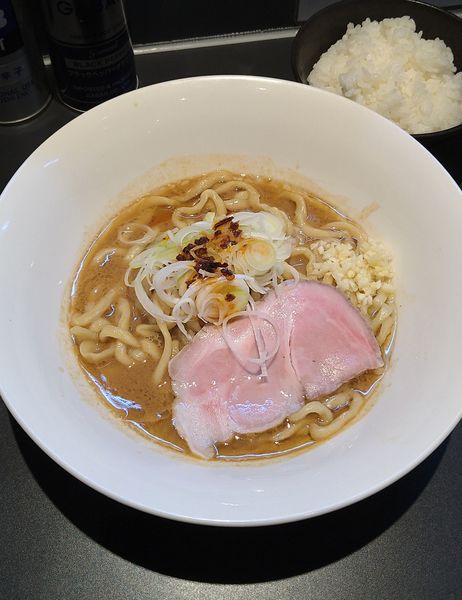 「濃厚味噌ポタージュ+和え玉(ジロ)」@煮干乱舞の写真