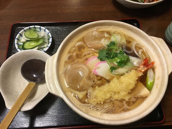 「鍋焼きうどん」@大石そば処の写真