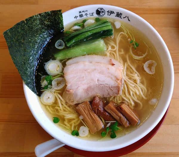 「中華そば(並･塩)＋ぎょうざ(3ヶ)＋追加唐揚げ(醤油)」@築地の中華そば 伊蔵八の写真