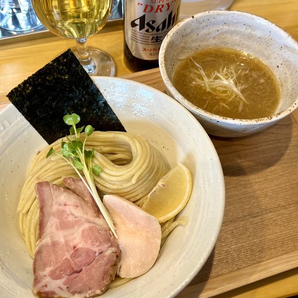 「鶏魚介つけ麺＋スーパードライ 小瓶」@MENYA NAKAGAWAの写真