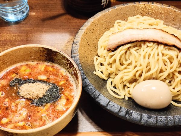 「辛口つけ麺＋味玉」@つけ麺屋 ひまわりの写真