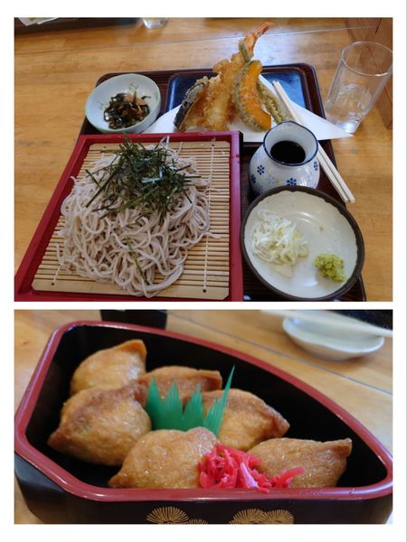 「天ざるそば+舞茸入りそばいなり」@つの国やの写真