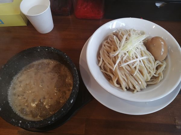 「海老つけ麺(大盛り)＋半熟煮玉子」@濃厚海老そば くぼ田の写真