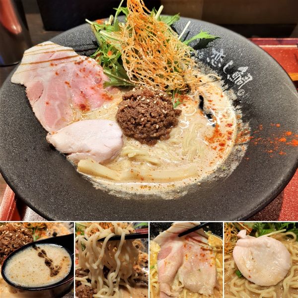 「汁あり鯛担麺(2辛)　930円」@恋し鯛の写真