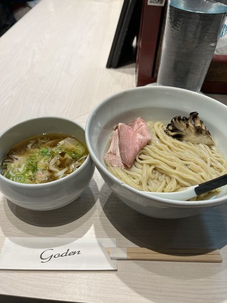 「黒舞茸と近江黒鶏の昆布水つけ麺」@柳麺 呉田-goden-の写真