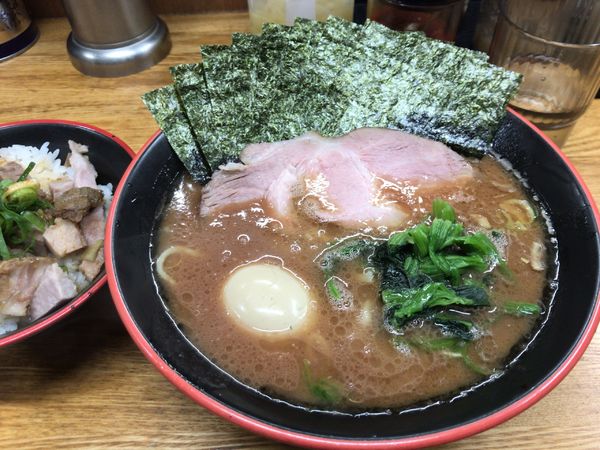 「ラーメン(普濃多)+のり増し+味玉+トッピングC 980円」@麺家 紫極の写真