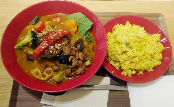 「20種類の野菜とハンバーグのスープカレー（1,180円）」@無添加スープカレー＆スパイスカレーCOSMOS 川崎ルフロンの写真