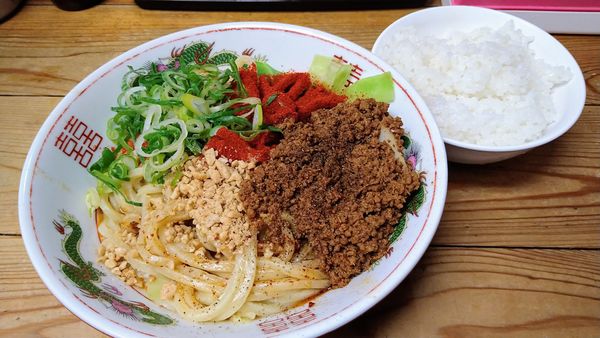 「汁なし担々麺(小)+ライス」@自家製麺 てんかの写真