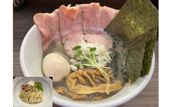 「特製濃厚煮干らーめん+浅利の替え玉(ハーフ)」@麺屋 煮干と鶏 ひんなの写真