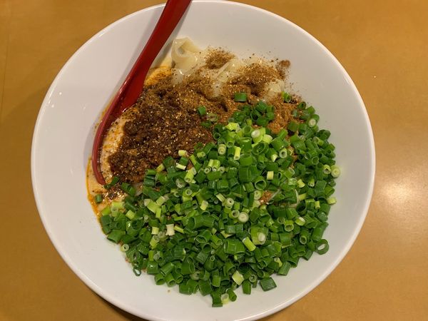 「麻辣汁なし坦々麺　温盛　麺大盛り」@つけめんや 泉の写真