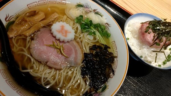 「あら炊き支那そば（塩）+Aセット（1100円税込）」@幸屋きよまる 総本店の写真