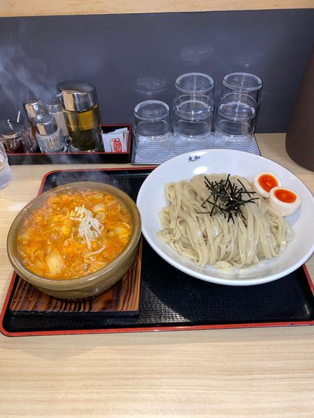 「キムチつけ麺中盛味玉¥1,100円(期間限定)」@つけ麺丸和 各務原分店の写真