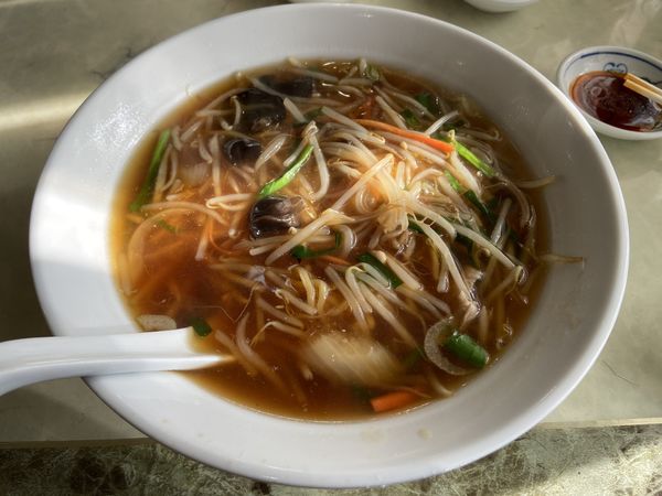「日替りランチ（サンマーメン  半マーボー丼）＋餃子」@藤山屋の写真