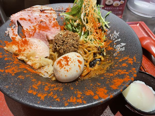 「鯉担麺激辛950円+鯛だし100円」@恋し鯛の写真