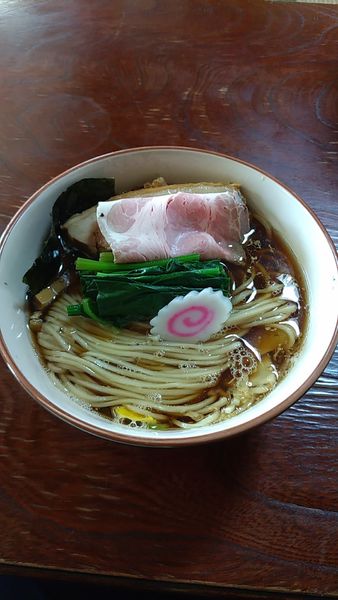 「中華そば(煮干生姜醤油)+吊しﾁｬｰｼｭｰ」@と多゛食堂の写真