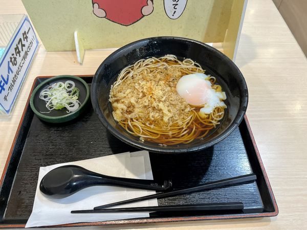 「かけそば400円 温玉はクーポン」@ゆで太郎 淡路町店の写真