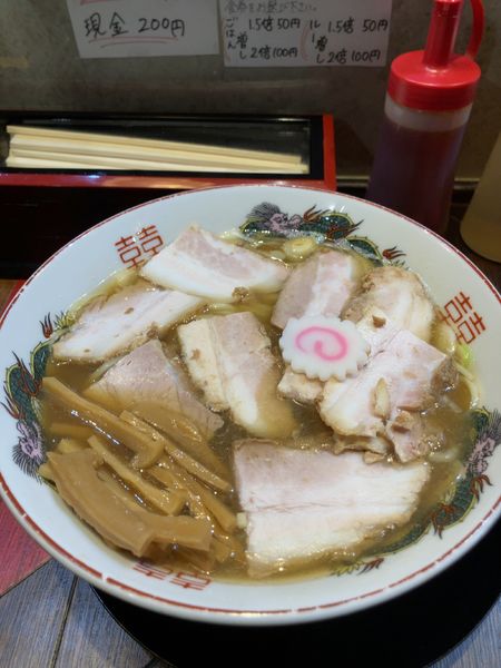 「肉煮干しラーメン　1030円」@オールドラーメンショップ 逆流の写真