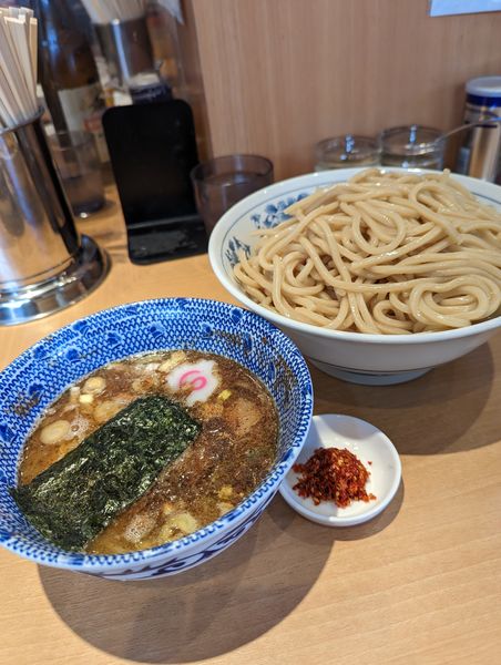 「つけ麺+特盛+辛味」@くり山の写真