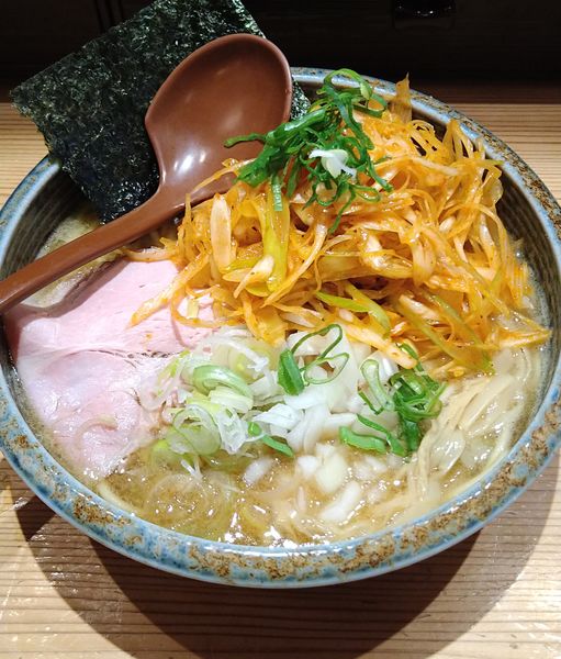 「ネギそば(赤)+半替玉」@麺通 伊武記の写真