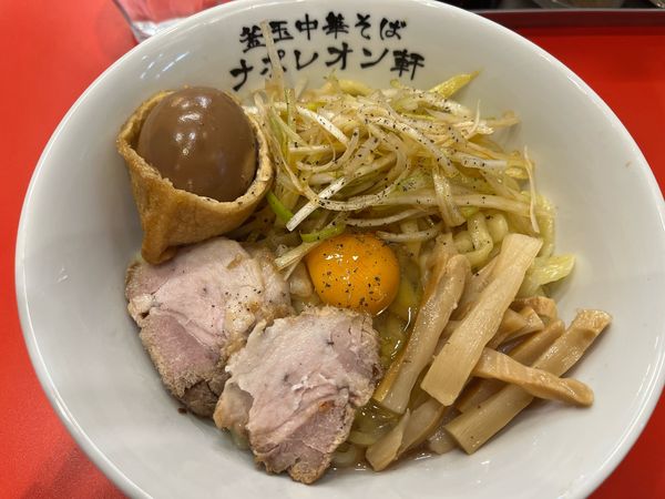 「リッチ釜玉中華そば（並）+玉袋」@釜玉中華そば ナポレオン軒 京急蒲田店の写真