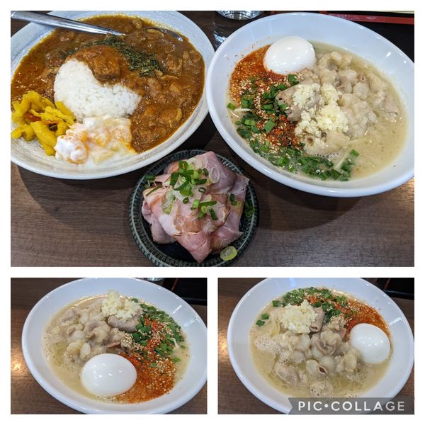 「【限定】国産牛もつのトロ塩ソバ＋朝カレー」@Noodle&Spice curry 今日の1番の写真