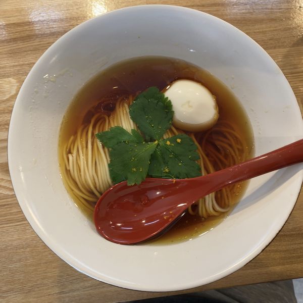 「（梅）かけそば 600円+味付け卵」@自家製麺 くろ松の写真