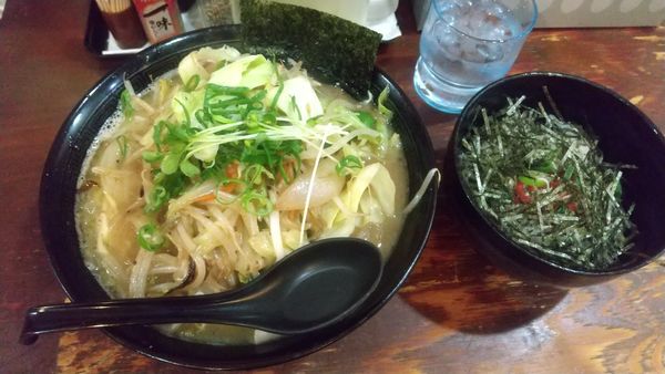 「焼野菜醤油らーめん820円、明太子ごはん270円」@らーめん 五歩の写真