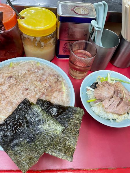 「ネギチャーシューメンコテコテネギチャーシュー丼」@ラーメンショップ 牛久結束店の写真