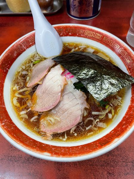 「白河らーめん小＋炙り焼豚丼」@白河中華そばの写真