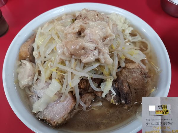 「小ラーメン+豚増し+生卵」@ラーメン二郎 柏店の写真