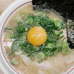 生卵入り淡口豚骨ラーメン＋ネギ＋海苔