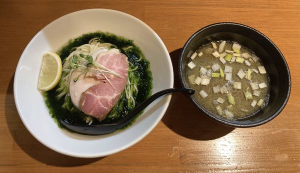 「限定・煮干し昆布水のつけ麺＋煮干し和え玉」@亀戸煮干中華蕎麦 つきひの写真