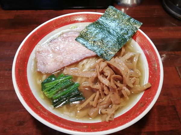 「塩　　平打ち　650円　　メンマ　100円」@麺処 懐やの写真