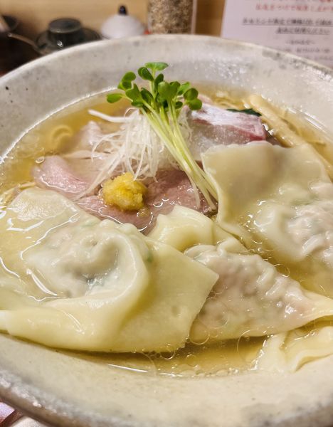 「真鯛塩そば 雲呑トッピング」@真鯛そば はなたばの写真