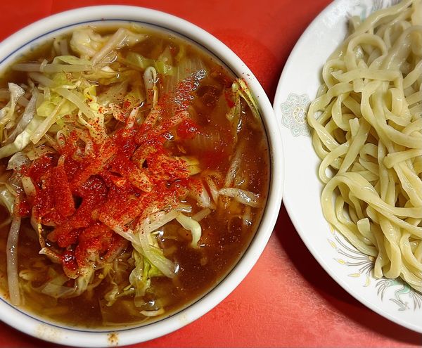 「野菜つけメン(ちょい辛)」@つけめん 丸長 桜台店の写真