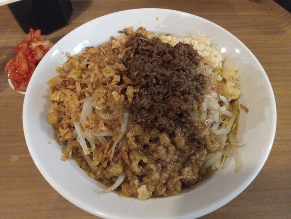 「カレーＭＡＺＥそば900円(麺中盛ヤサイマシニンニクアブラ)」@麺屋ガテンZの写真