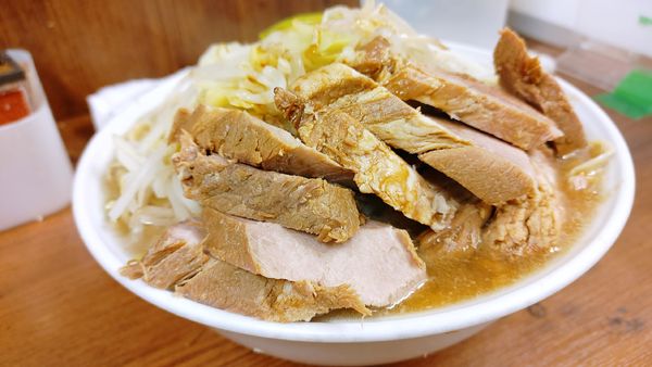 「大ダブル・ネギ(カラメ)￥1,200」@ラーメン二郎 品川店の写真