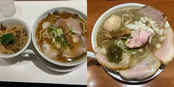 「特製煮干そば・あっさり煮干そば・ニボ炊きご飯」@中華そば ひらこ屋 東京ラーメンストリート店の写真