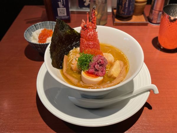 「【限定】伊勢海老らぁ麺¥1800、白飯¥150」@酒肴場 屯の写真