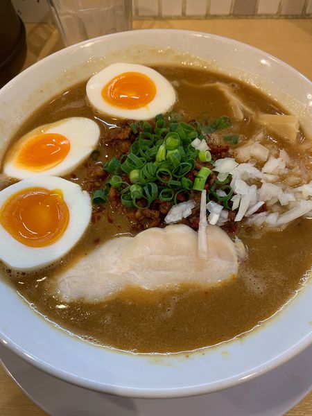 「Toritonカレーらーめん(味付け玉子ﾁｬｰｼｭｰ)2辛」@麺屋 さ近の写真