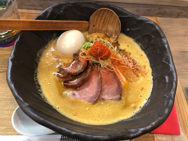 「辛味噌濃厚えびそば+特製+リゾット」@えびそば 緋彩の写真